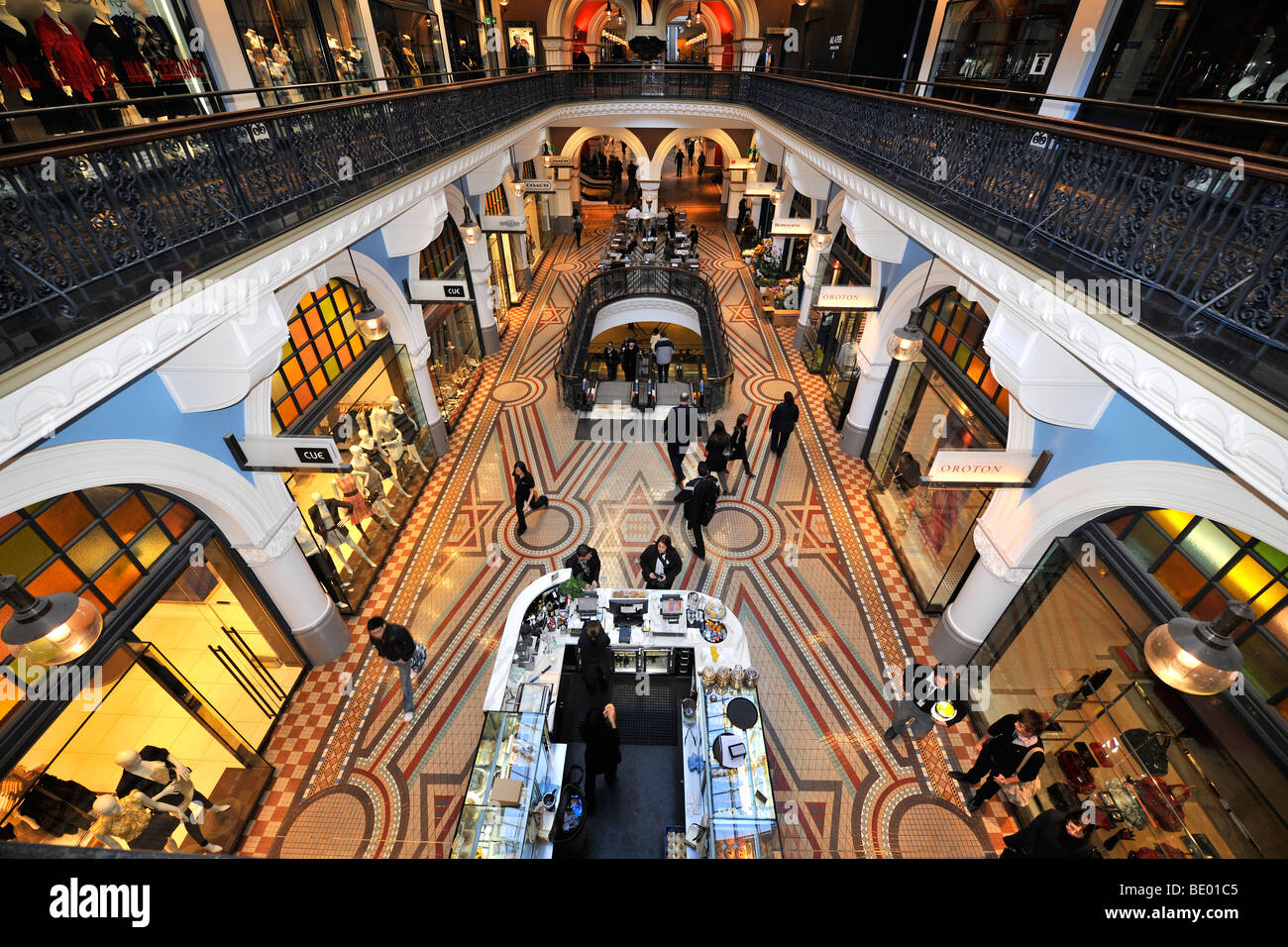 Galerías, boutiques, QVB, el edificio Queen Victoria, el centro comercial, Sydney, New South Wales, Australia Foto de stock