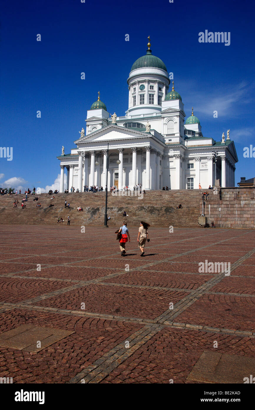 La catedral y la Plaza del Senado, Helsinki, Finlandia, Europa Foto de stock