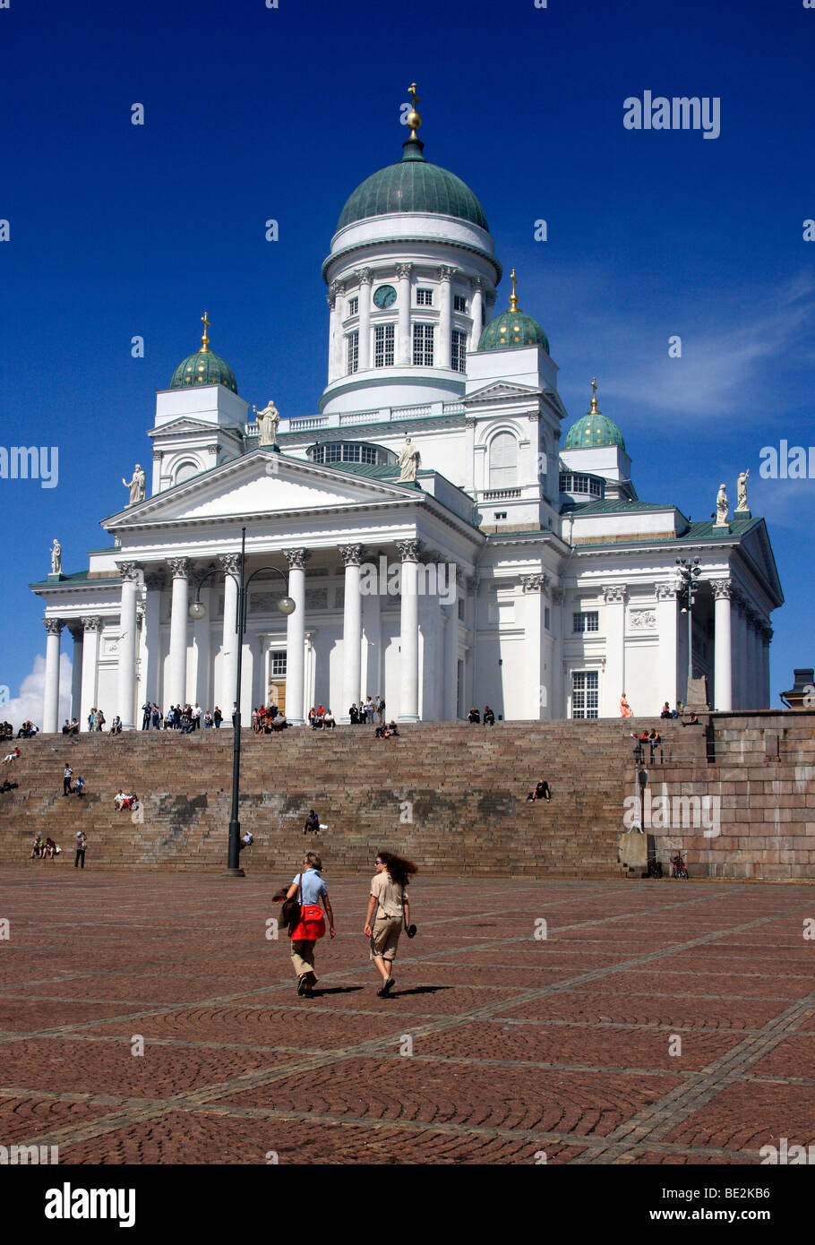 La catedral y la Plaza del Senado, Helsinki, Finlandia, Europa Foto de stock