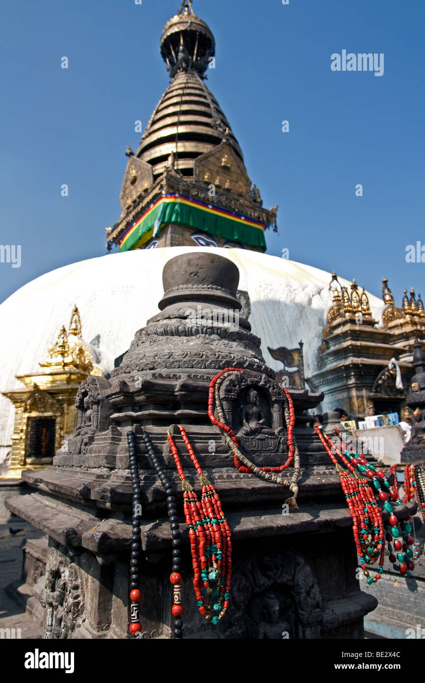 El templo budista de Swayambhunath, el Valle de Katmandú, Nepal Foto de stock