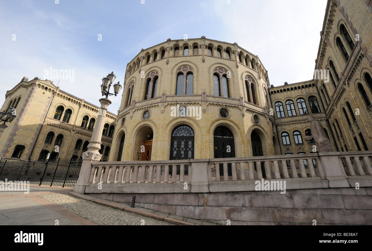 El Parlamento de Oslo, Noruega, Escandinavia, Europa del Norte Foto de stock