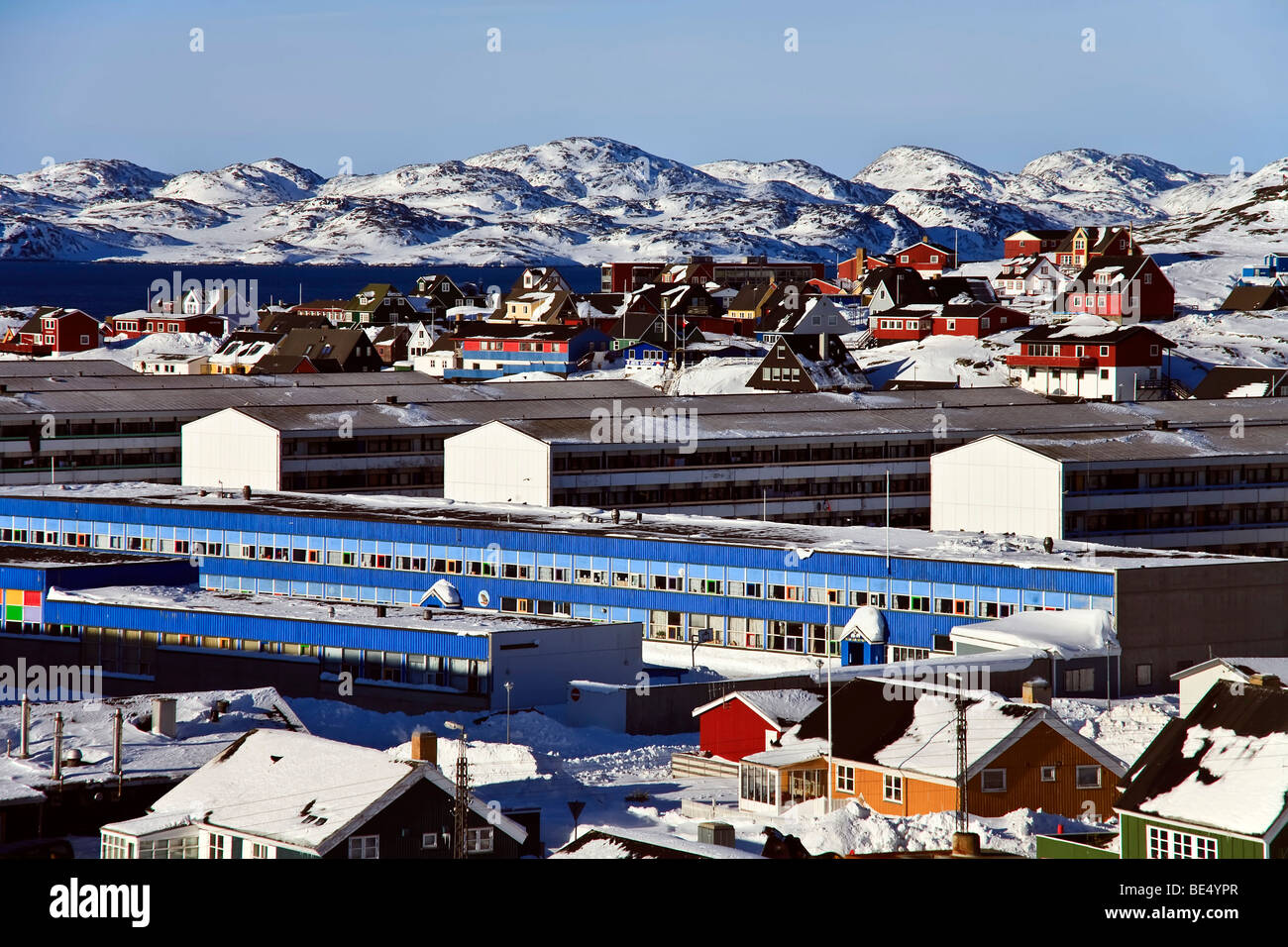 Apartment buildings nuuk greenland fotografías e imágenes de alta