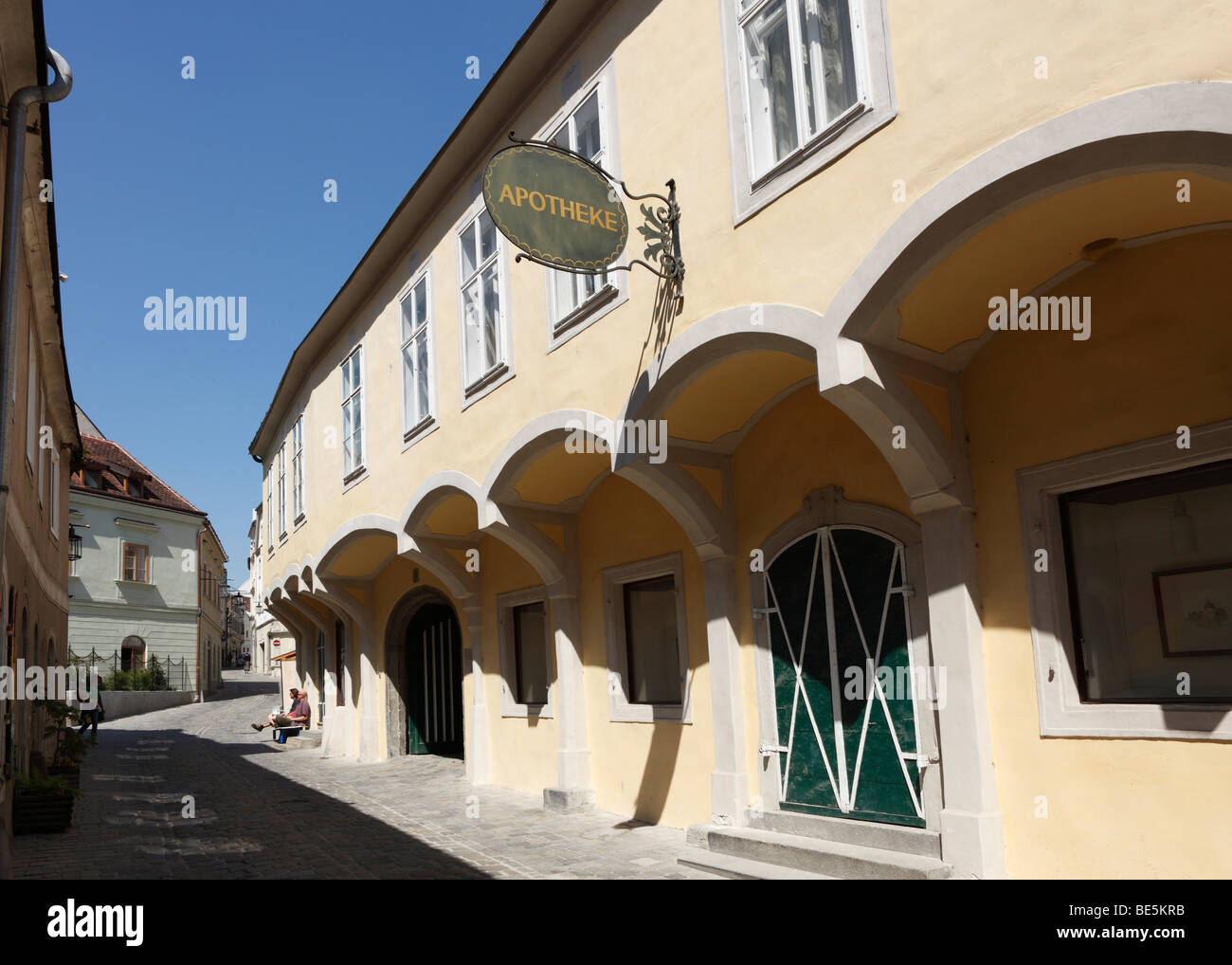 En la calle Kirchengasse Dunklhof, Steyr, Upper Austria, Austria, Europa Foto de stock