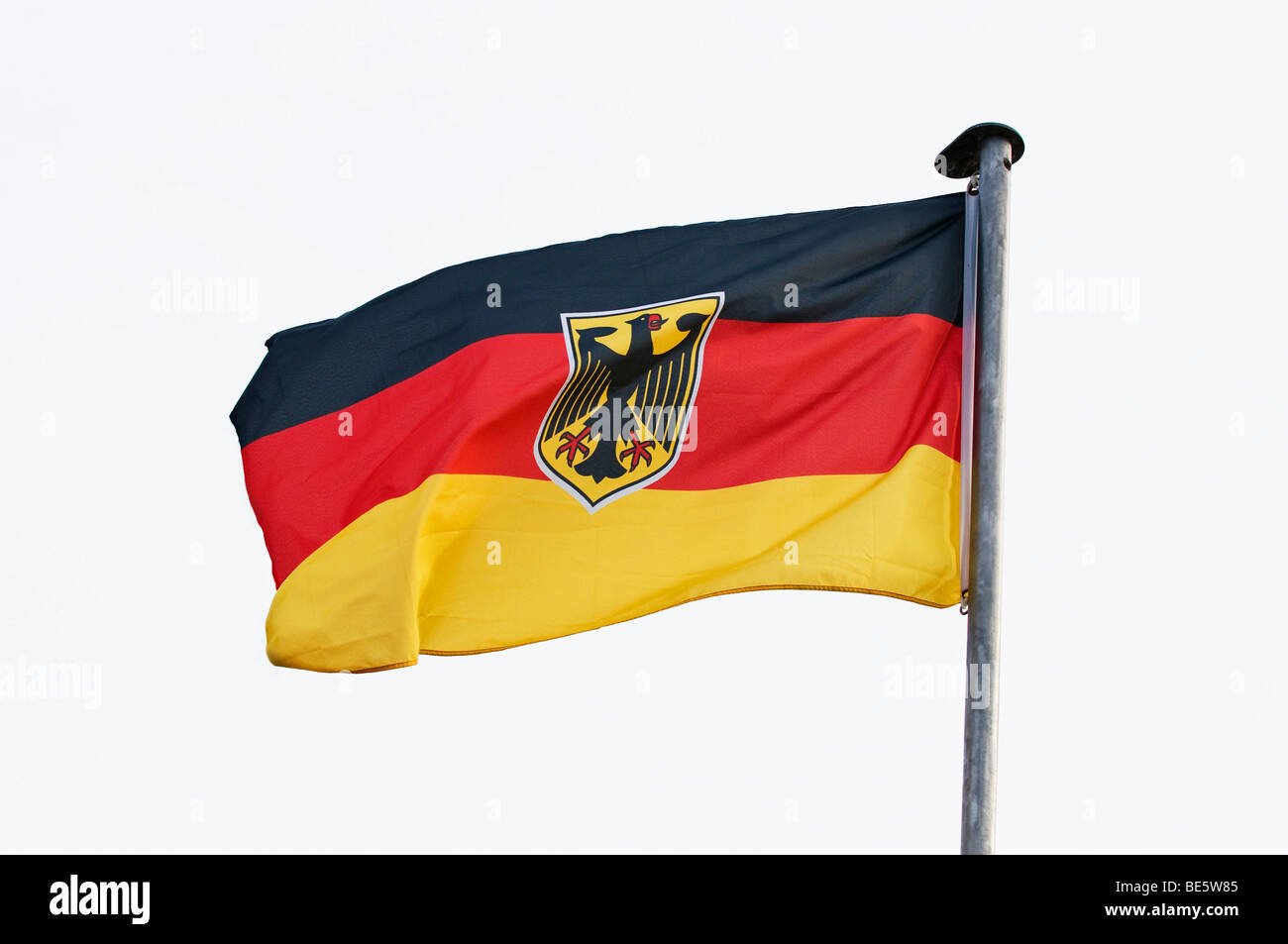 Alemania Bandera, estirada por el viento Foto de stock