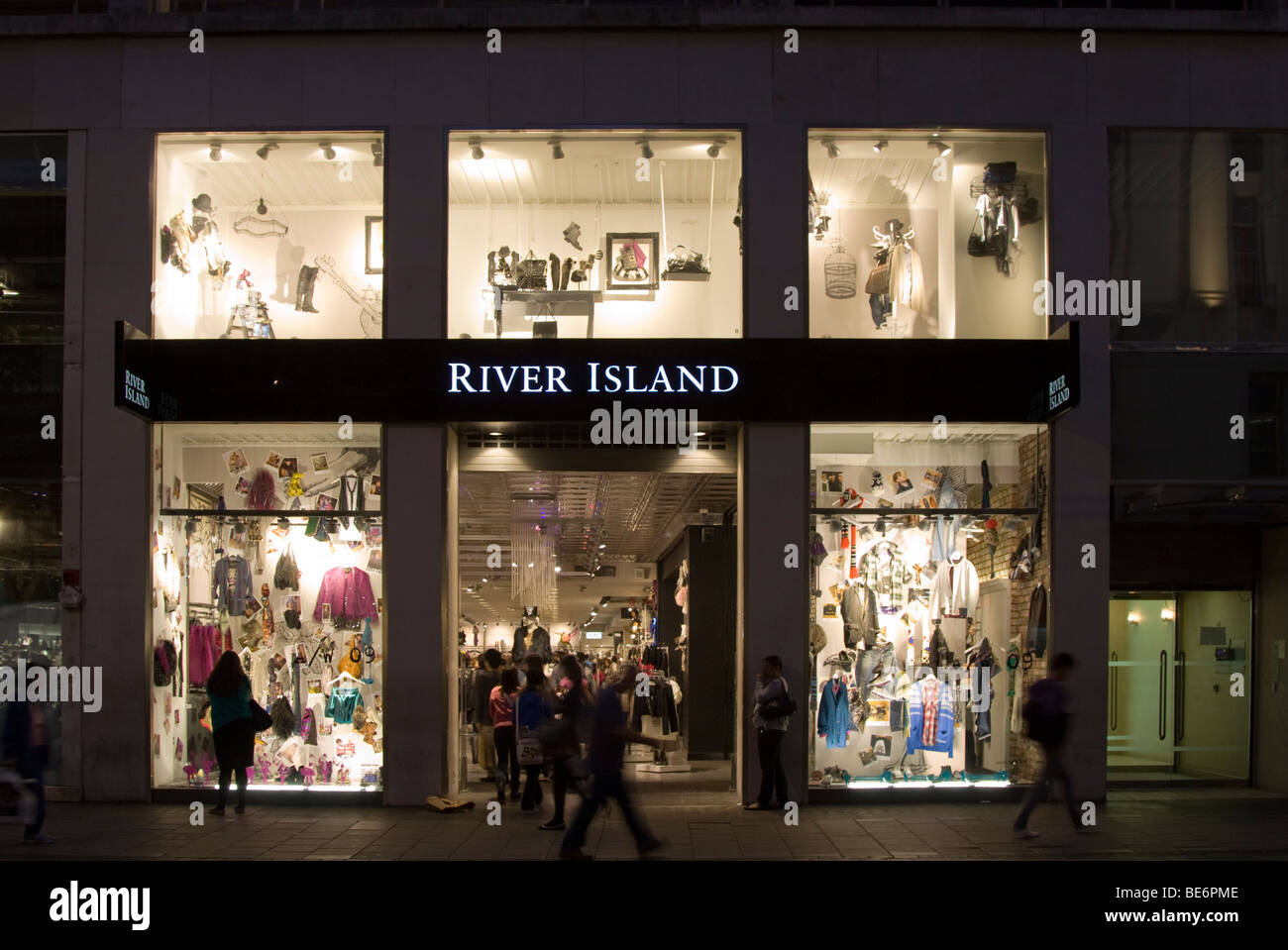 River Island tienda insignia de Oxford Street Londres Foto de stock