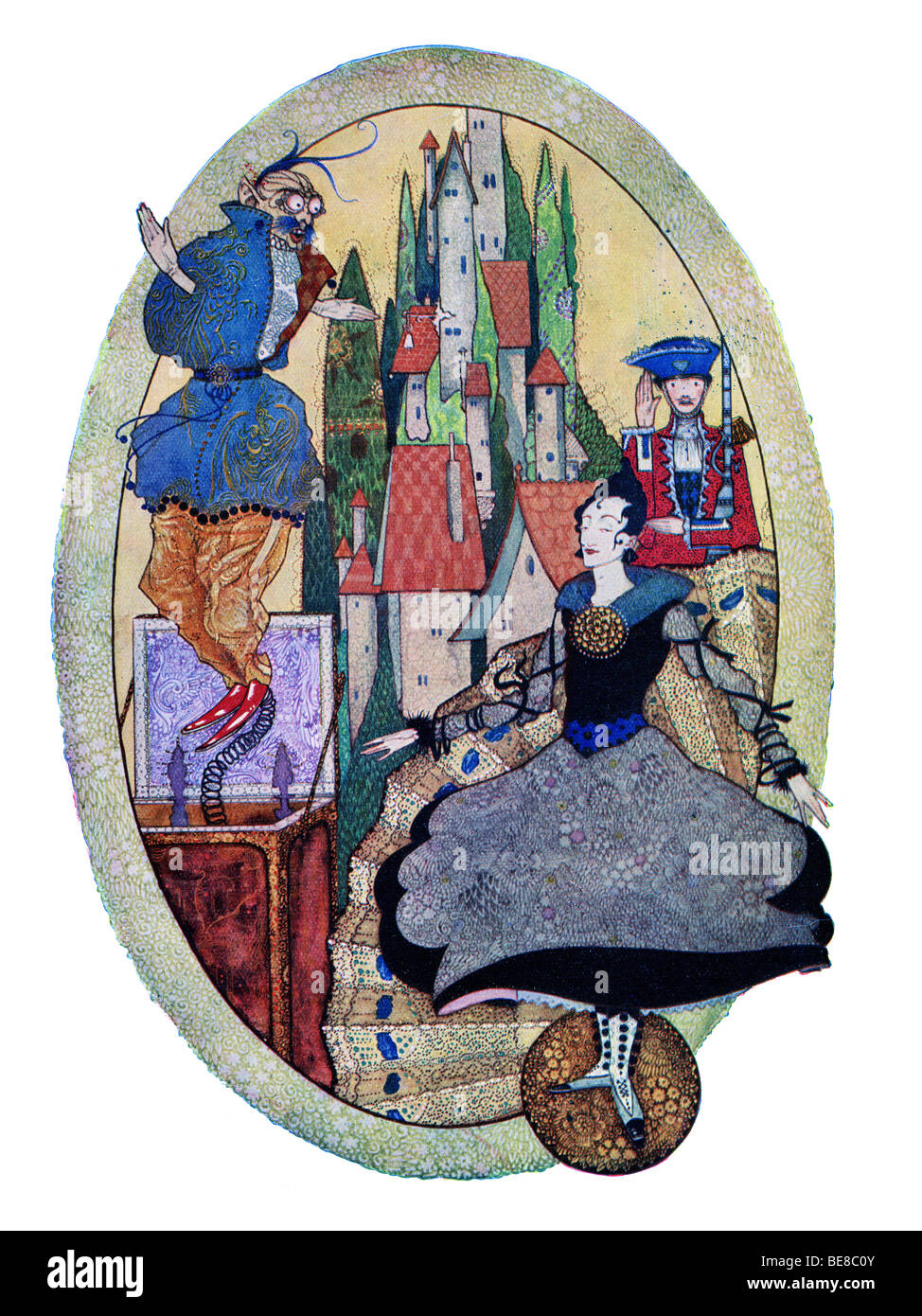 Harry Clarke Art Nouveau imprimir la ilustración de cuentos de hadas Hans Andersen primer Coker & Co 1919 EL HARDY SOLDADITO PARA EDITORIAL Foto de stock