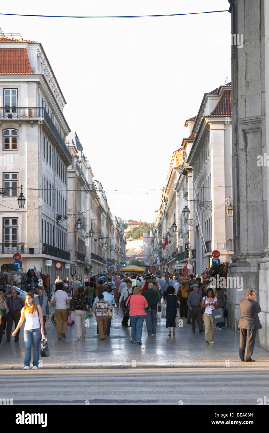 La Rua Augusta, la calle de compras Lisboa Portugal Foto de stock