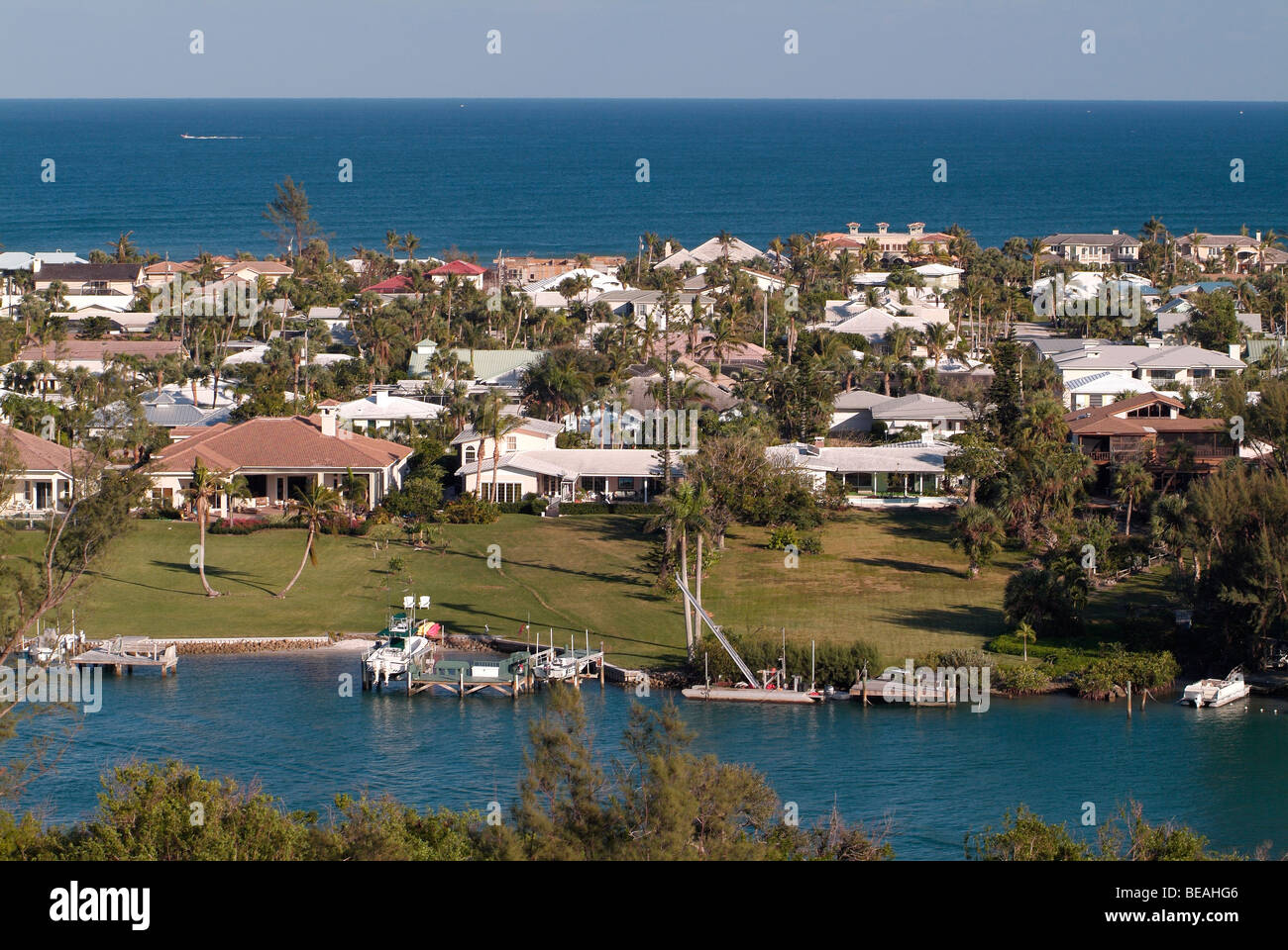 Vista aérea de la isla Júpiter, Florida Fotografía de stock - Alamy