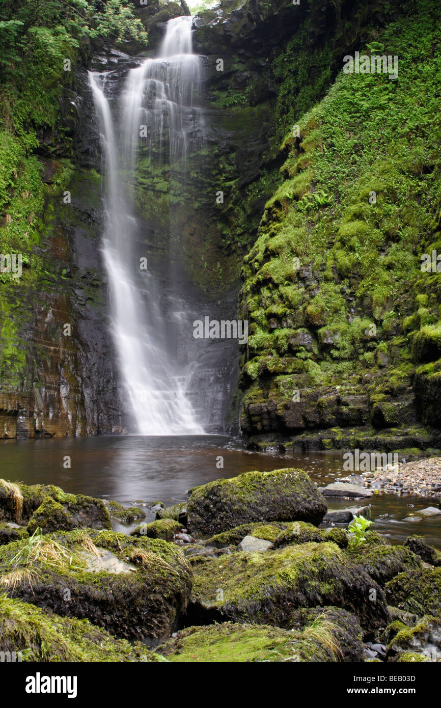 Sgwd Einon Gam, Brecon Beacons, Wales, REINO UNIDO Foto de stock