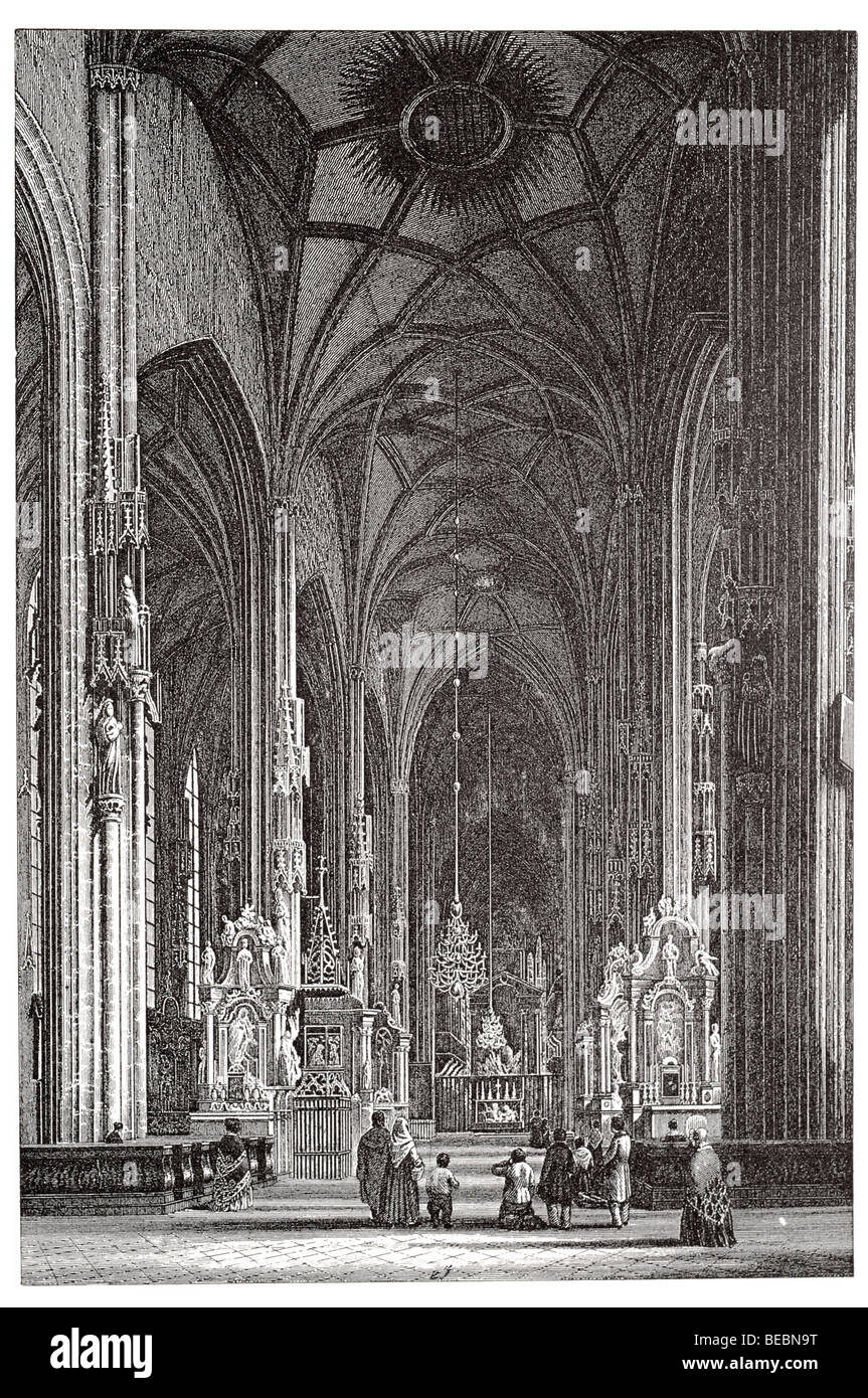 Interior de la iglesia de San Esteban en Viena Foto de stock
