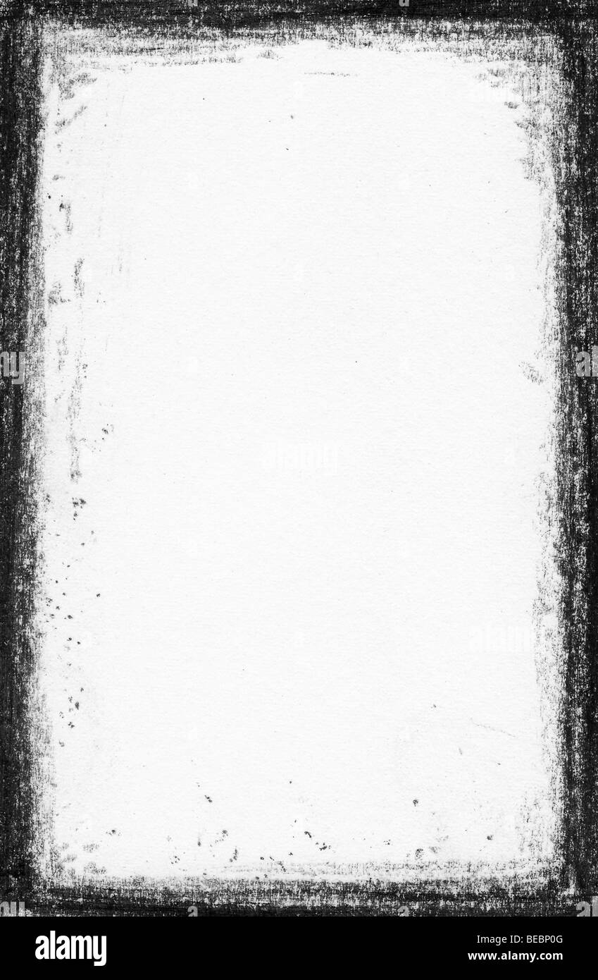 Grunge marco negro sobre fondo blanco. Foto de stock