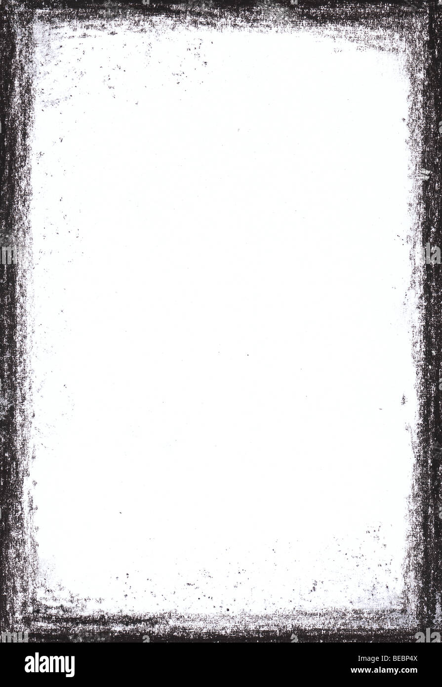 Grunge marco negro sobre fondo blanco. Foto de stock