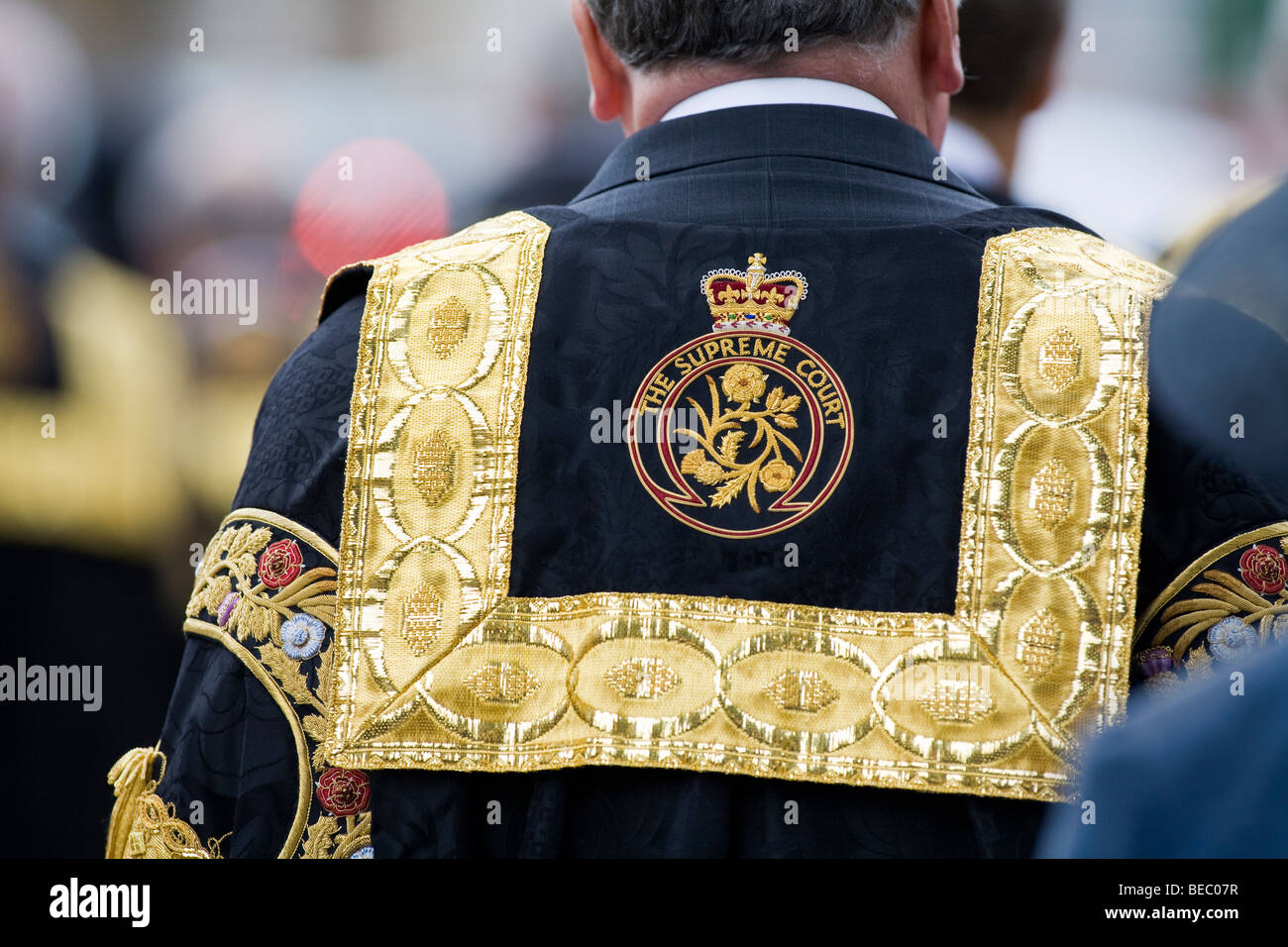 Tribunal Supremo del Reino Unido jueces robe logotipo emblema Fotografía de  stock - Alamy