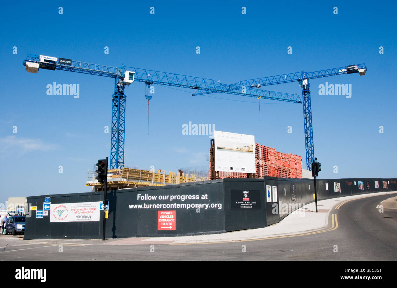 La construcción del nuevo Turner Contemporary Gallery, diseñado por David Chipperfield, en Margate, Kent, Inglaterra Foto de stock