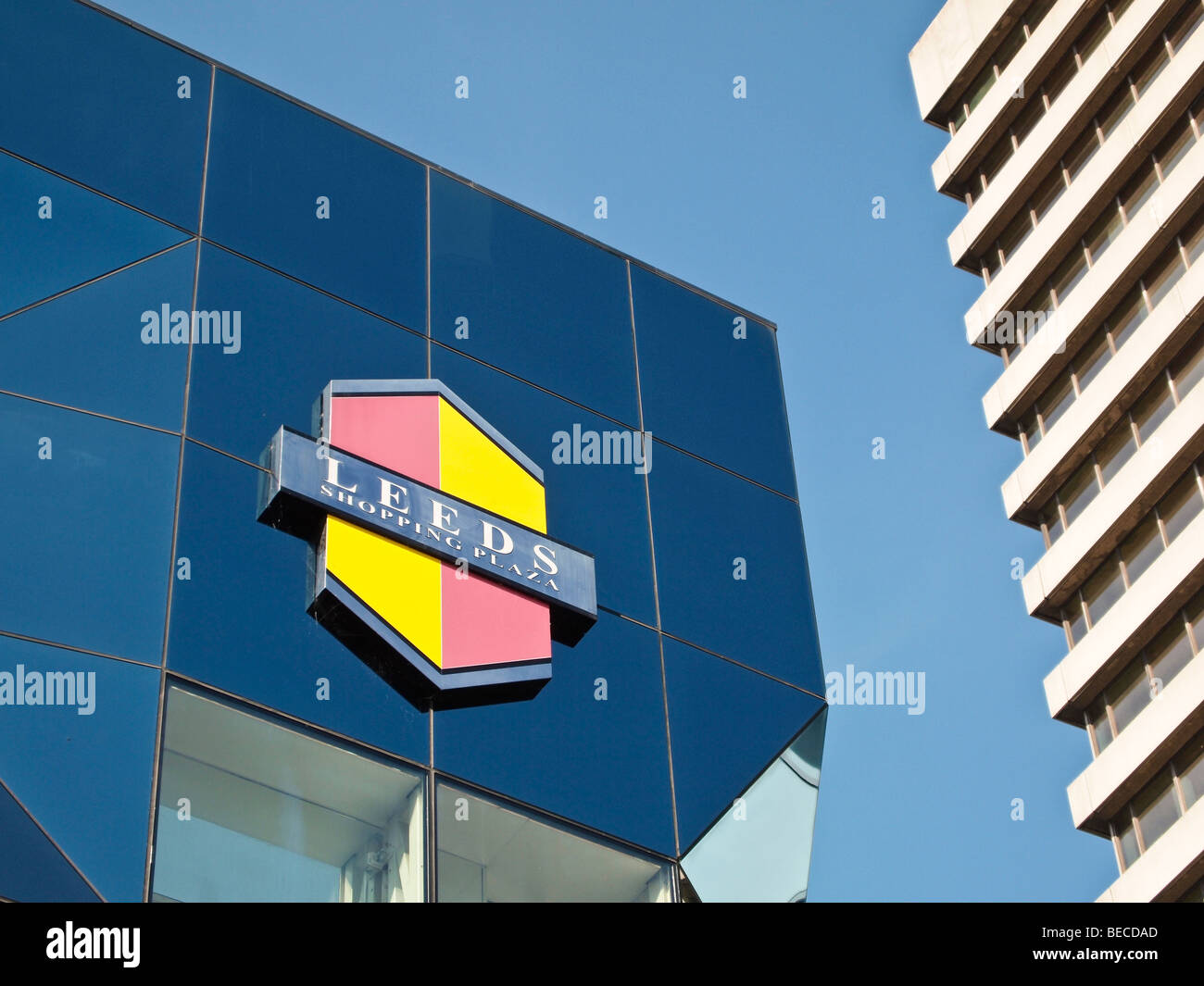 Shopping Plaza Leeds Leeds logotipo UK Foto de stock