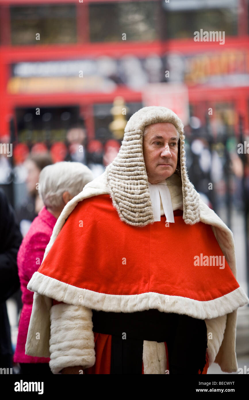 Procesión de los jueces al servicio de la Abadía de Westminster en Londres, Juez de la Suprema Corte Foto de stock