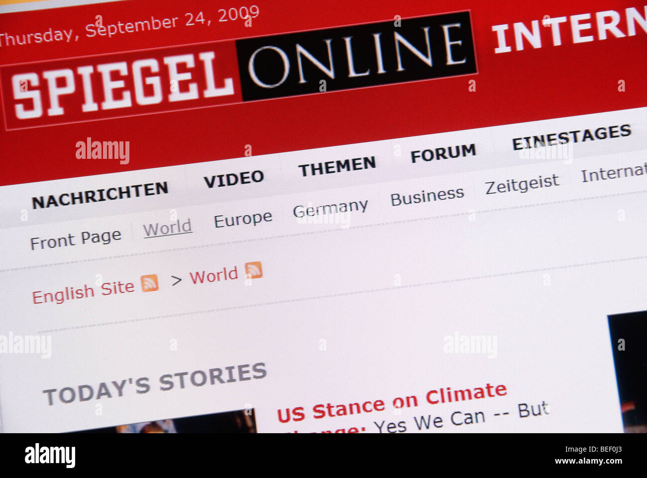 Captura de pantalla de Der Spiegel online Página web Foto de stock