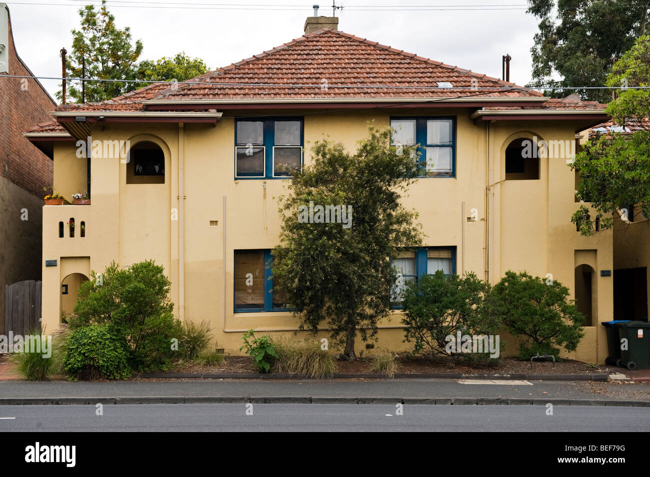 Delante de la casa propiedad residencial en South Yarra, Melbourne, Australia Foto de stock