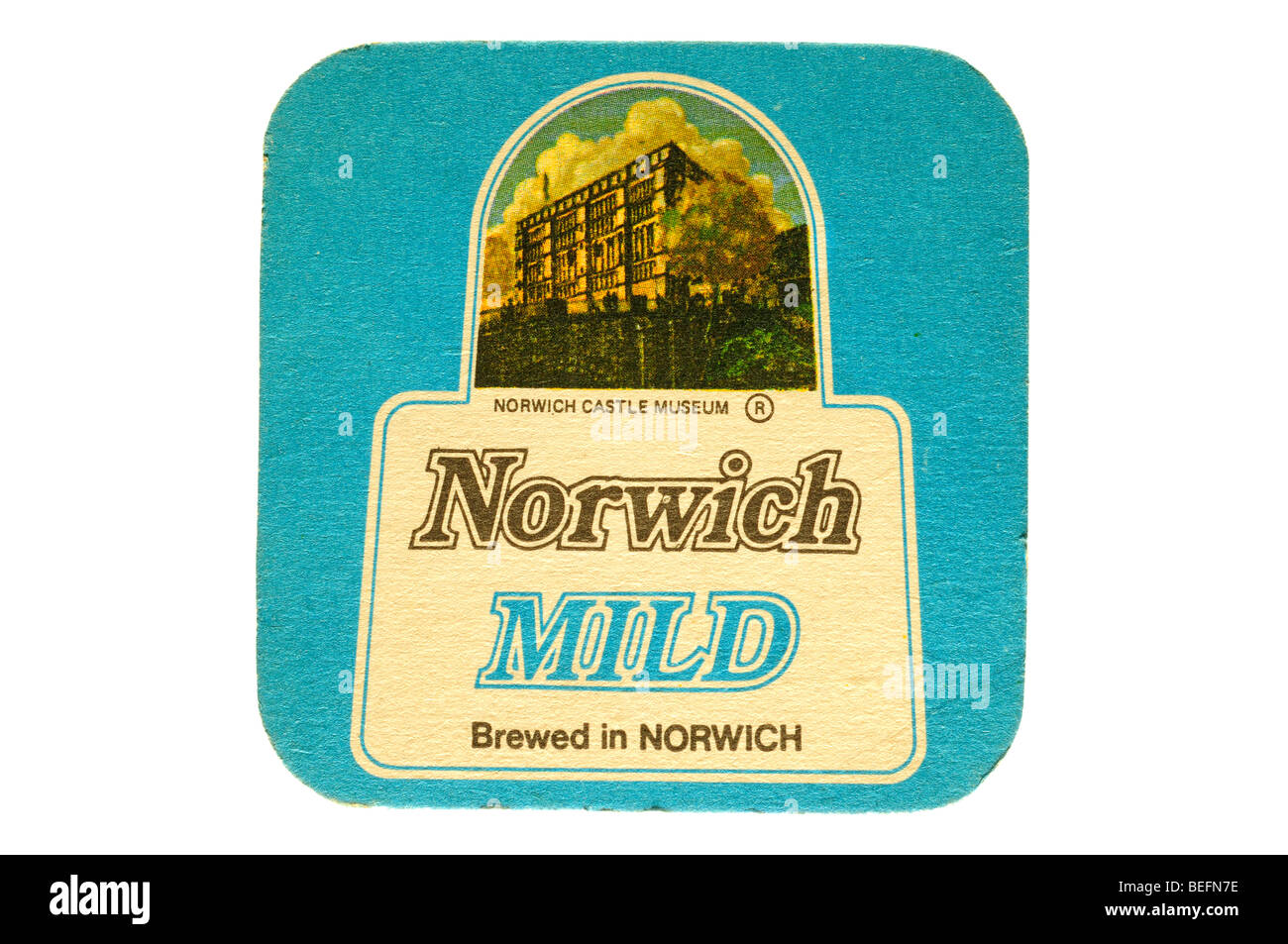 Fabricada en suave norwich norwich norwich Castle Museum beer mat Foto de stock