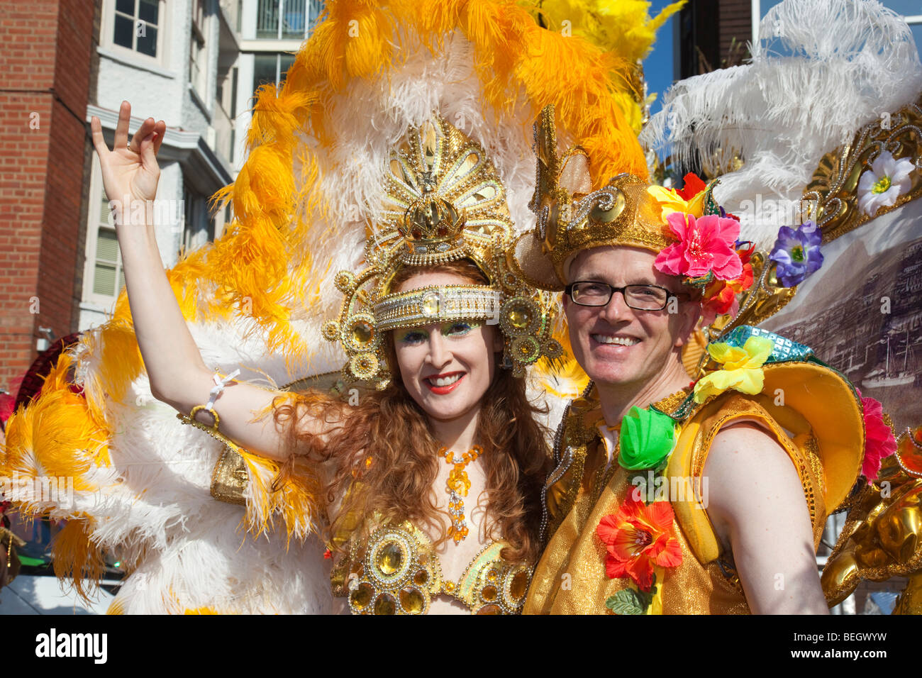 Paraíso de la Escuela de Samba en Hackney celebraciones de carnaval y desfile en Londres. Foto de stock