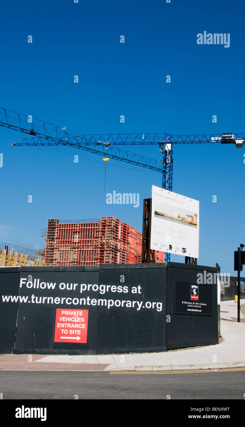 La construcción del nuevo Turner Contemporary Gallery, diseñado por David Chipperfield, en Margate, Kent, Inglaterra Foto de stock