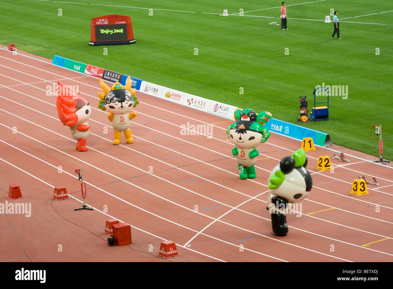 Los Fuwa (literalmente, 'Las muñecas de la buena suerte") - Las mascotas de los Juegos Olímpicos de Verano 2008 en Beijing Foto de stock