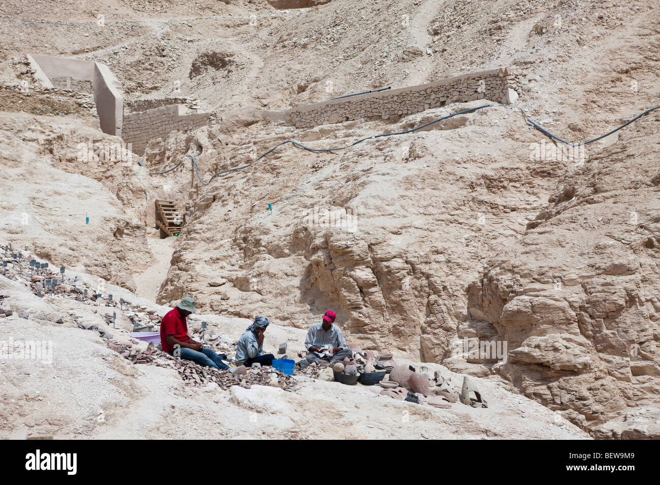 Las excavaciones en el Valle de los Reyes, Luxor, Egipto Foto de stock