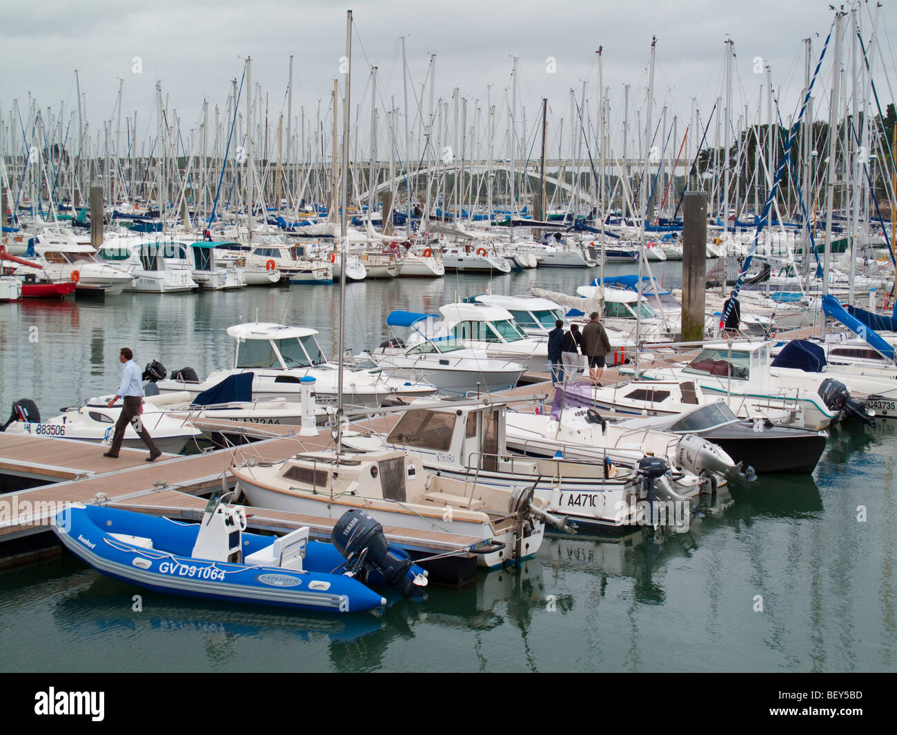 Marina en La Trinite Sur Mer, Bretaña, Francia Foto de stock
