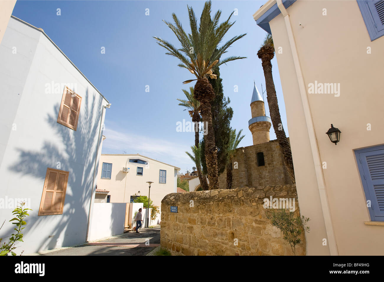 Barrio restaurado de la ciudad vieja, Nicosia, Chipre, Grecia, Europa Foto de stock