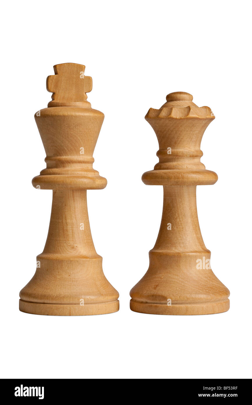 Piezas de ajedrez rey y de la Reina Fotografía de stock - Alamy