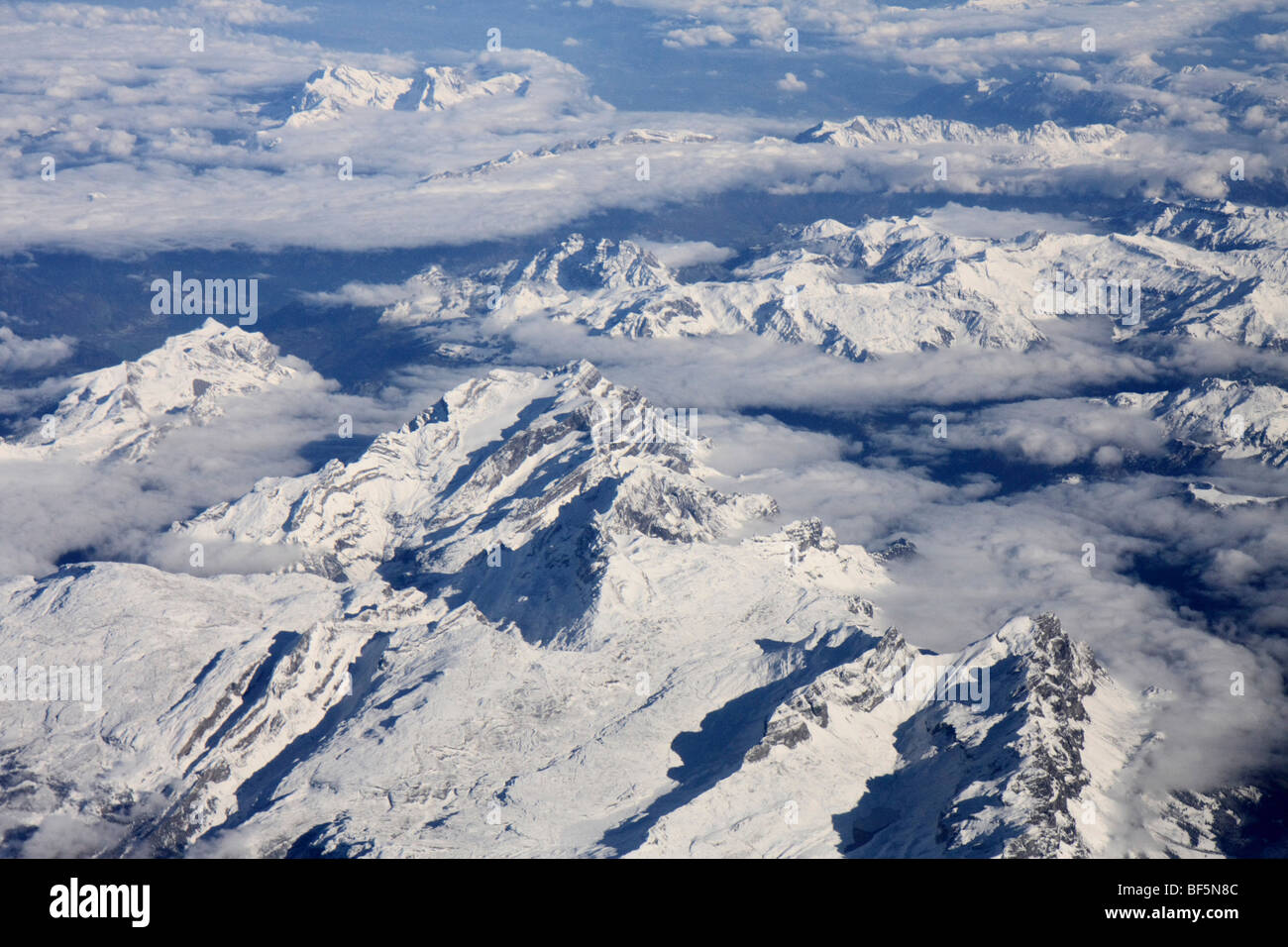 Alpes Suizos, fotografía aérea, la Suiza central, Suiza, Europa Foto de stock