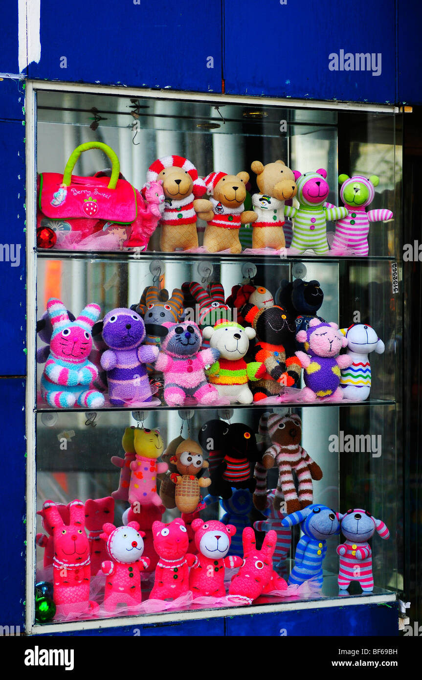 Peluches aparecen en los escaparates de las tiendas, Huangxing South Road,  la calle comercial de la ciudad de Changsha, provincia de Hunan, China  Fotografía de stock - Alamy