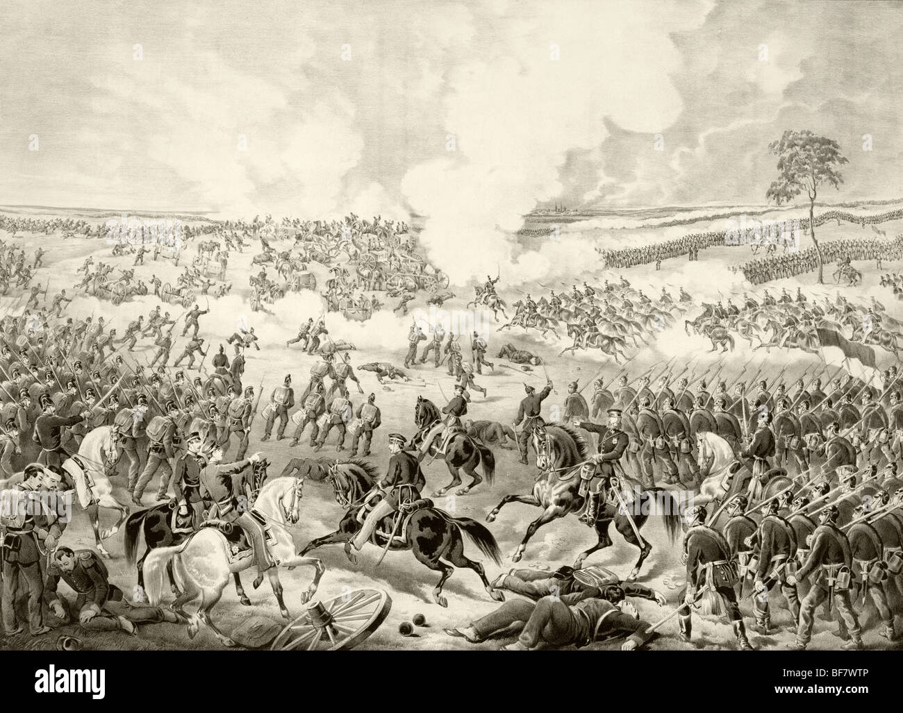 Batalla de Wissembourg, 4 de agosto de 1870 durante la Guerra Franco-Prusiana Foto de stock