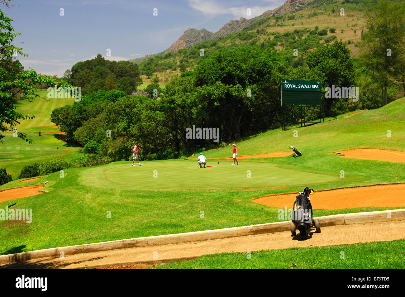 Campo de golf de 18 hoyos de la Royal Swazi Ezulwini Valley Resort, Spa, Suazilandia Foto de stock