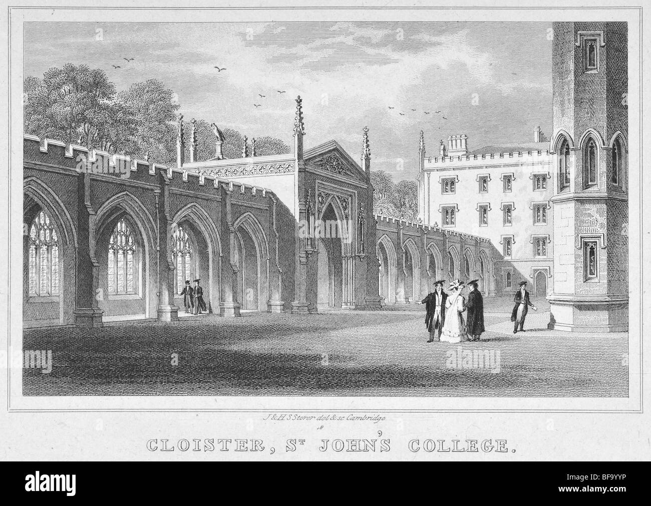St John's College, Cambridge - claustros en los nuevos edificios Foto de stock