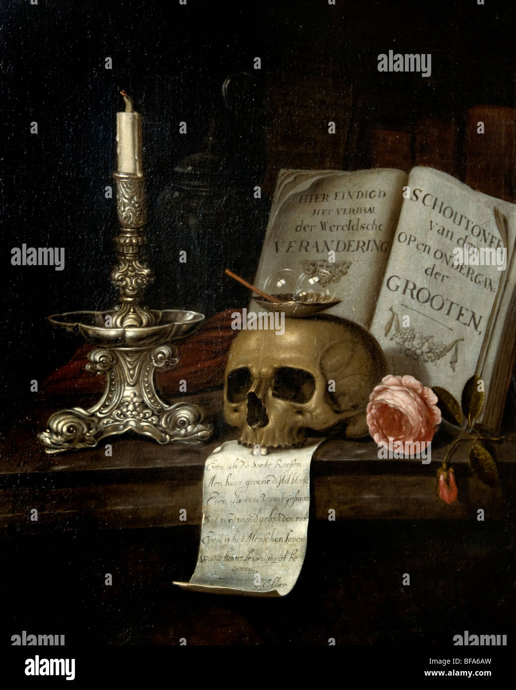 Museo Holanda muerte cráneo pintura arte carta Foto de stock