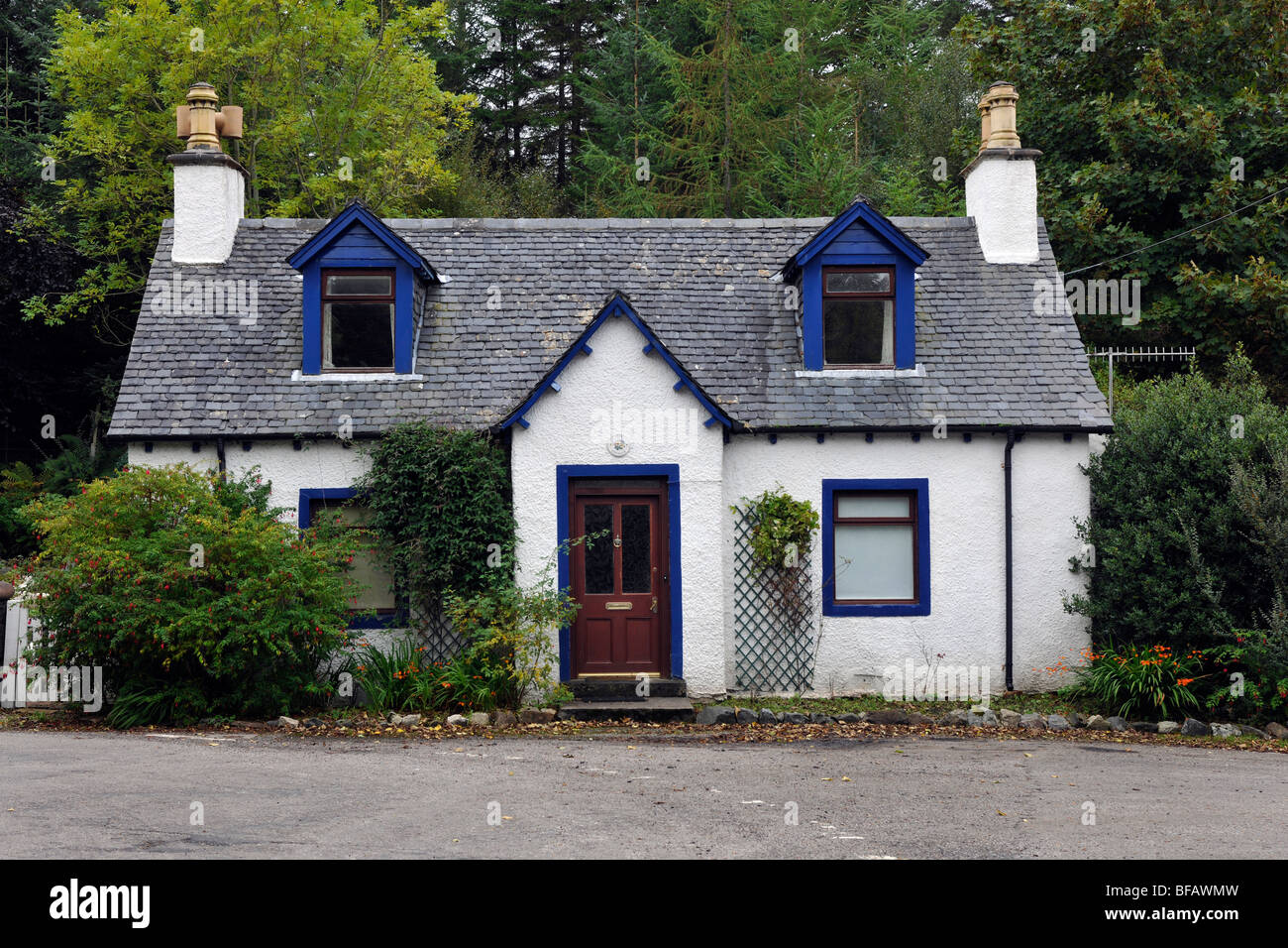 Típica casa rural Highlands de Escocia, Escocia, Reino Unido. Foto de stock