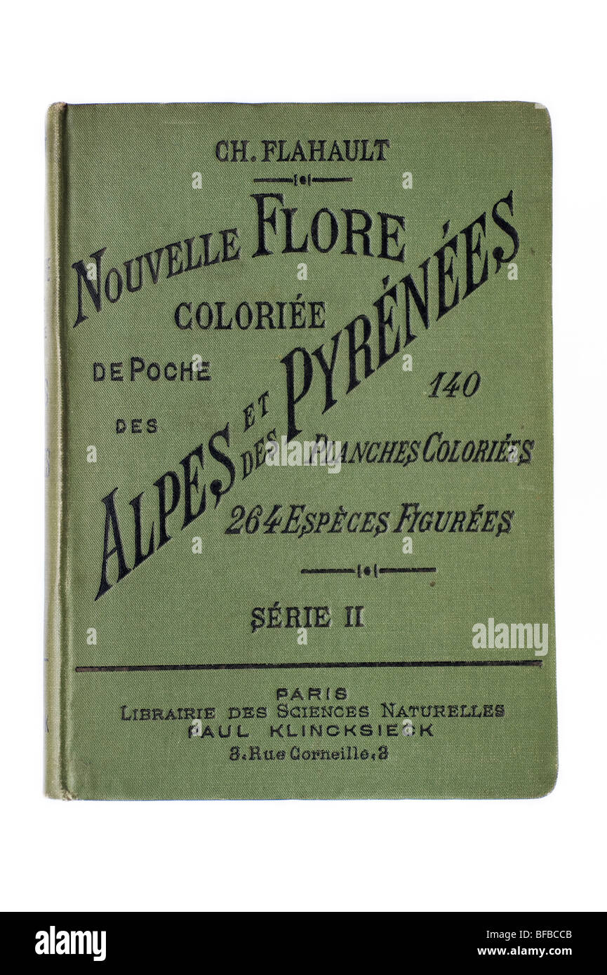 Cubierta de libro, Nouvelle Flore de poche Colorié Des Alpes et des Pyrénées Foto de stock