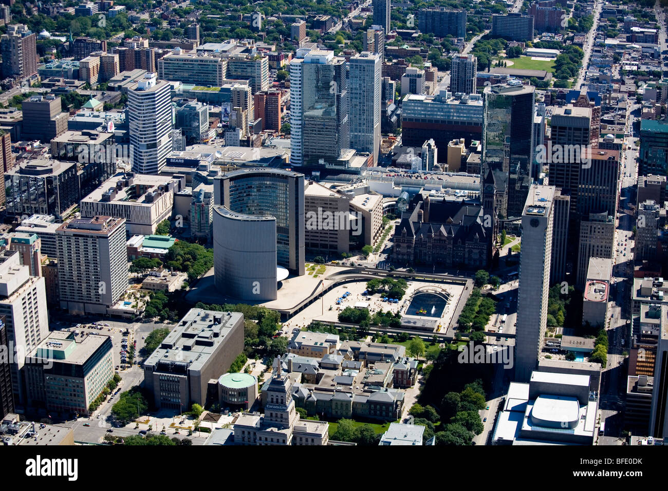 Vista aérea de la ciudad de Toronto con City Hall, Toronto, Ontario, Canadá Foto de stock
