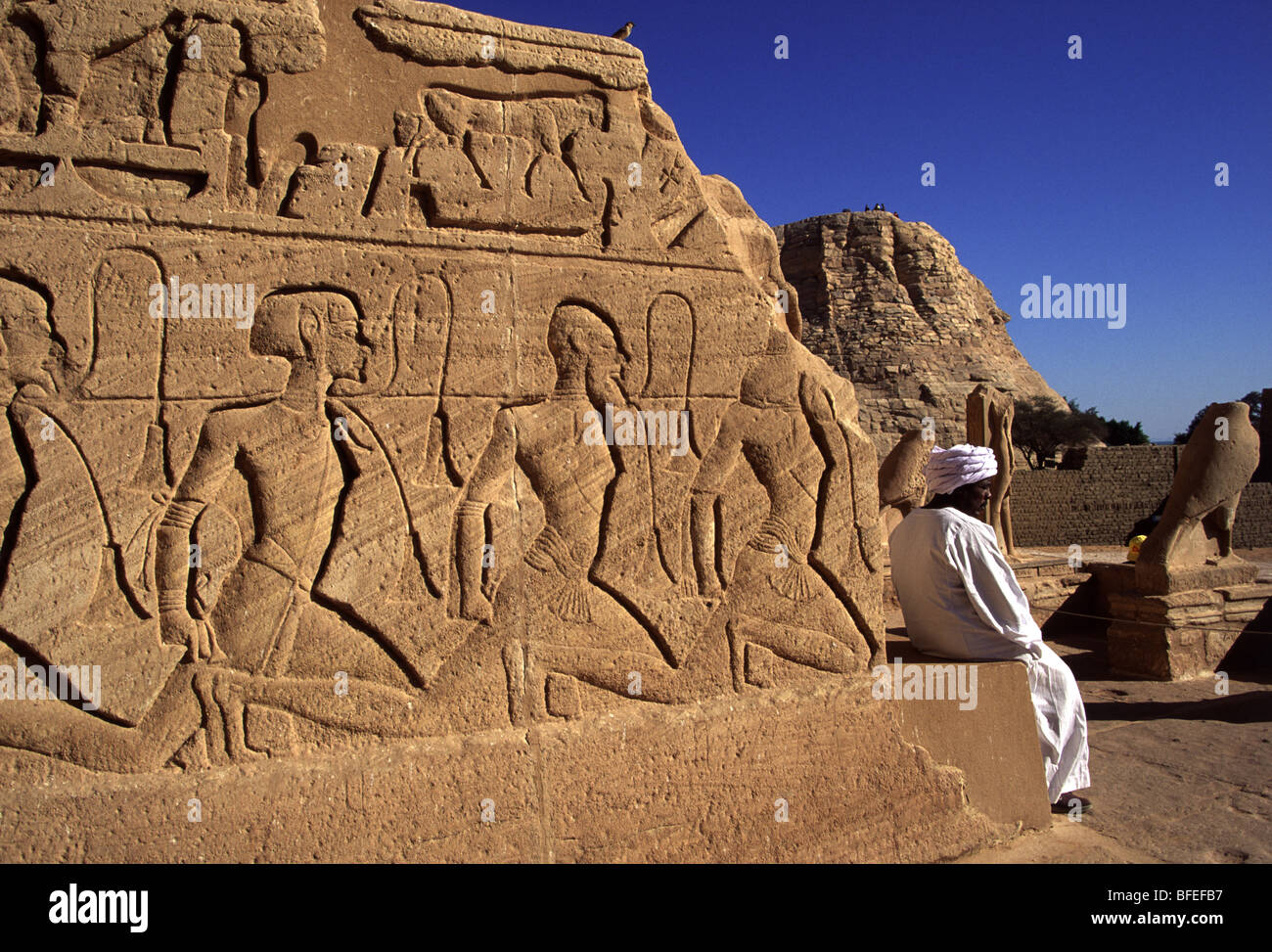 Grabados en el complejo de Abu Simbel, Egipto Foto de stock