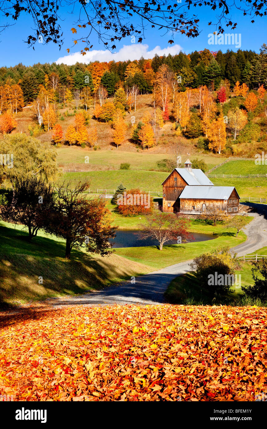 Hermoso Sleepy Hollow Farm cerca de Woodstock Vermont, EE.UU. Foto de stock