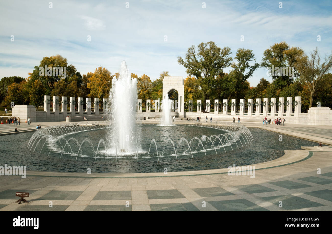 El Memorial de la II Guerra Mundial, Washington DC, EE.UU. Foto de stock