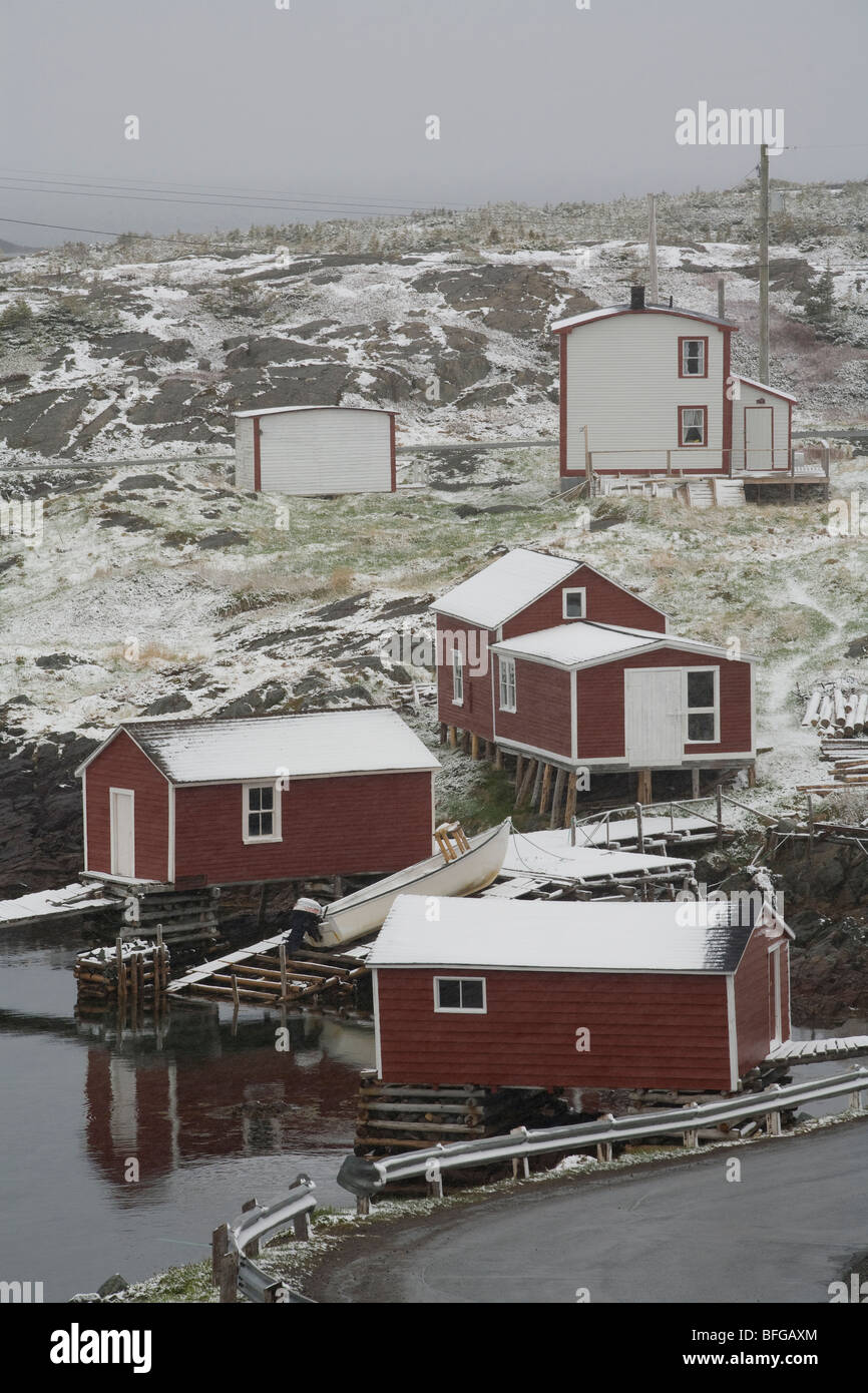 Nieve de primavera, Cambiar Islas, Terranova y Labrador, Canadá Foto de stock