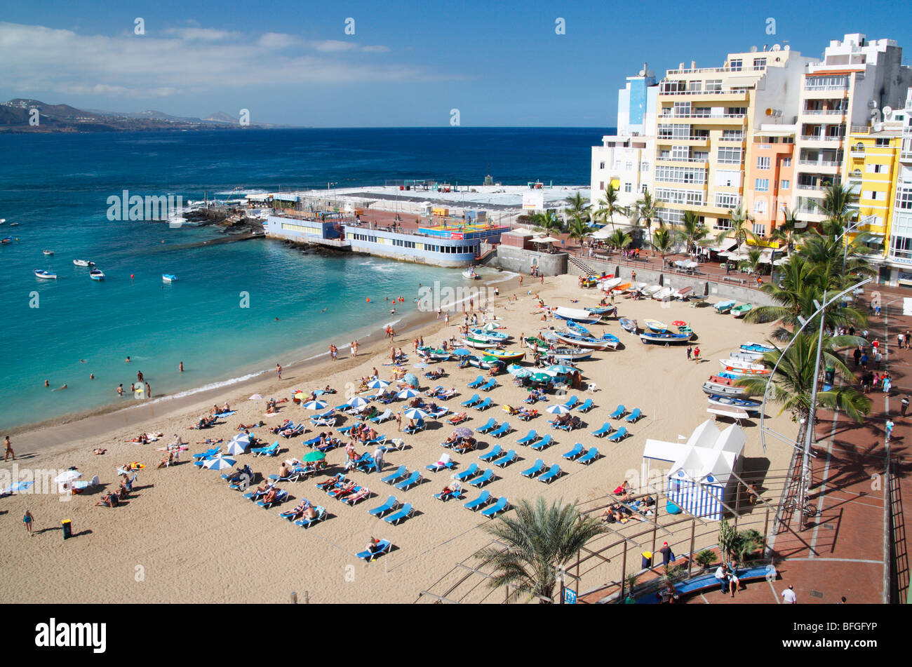 La Puntilla, Playa de Las Canteras, Las Palmas, Gran Canaria, Islas  Canarias Fotografía de stock - Alamy
