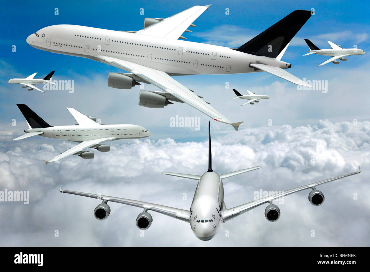 El tráfico aéreo, imagen conceptual Foto de stock