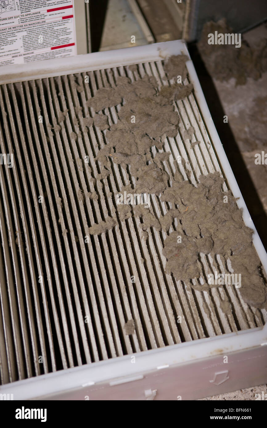 ARLINGTON, VIRGINIA, EE.UU. - filtro de aire de papel sucio en casa hogar  Fotografía de stock - Alamy