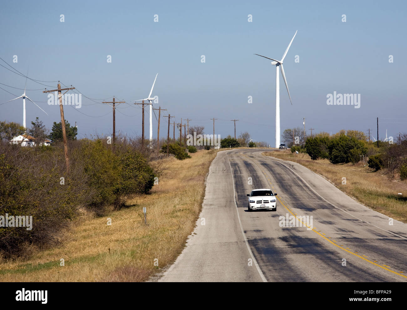 McCamey, Texas USA. Turbinas de viento cerca de McCamey, Texas. La