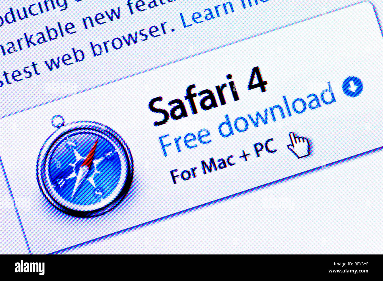 Safari 5 navegador de internet www para Mac y PC Fotografía de stock - Alamy