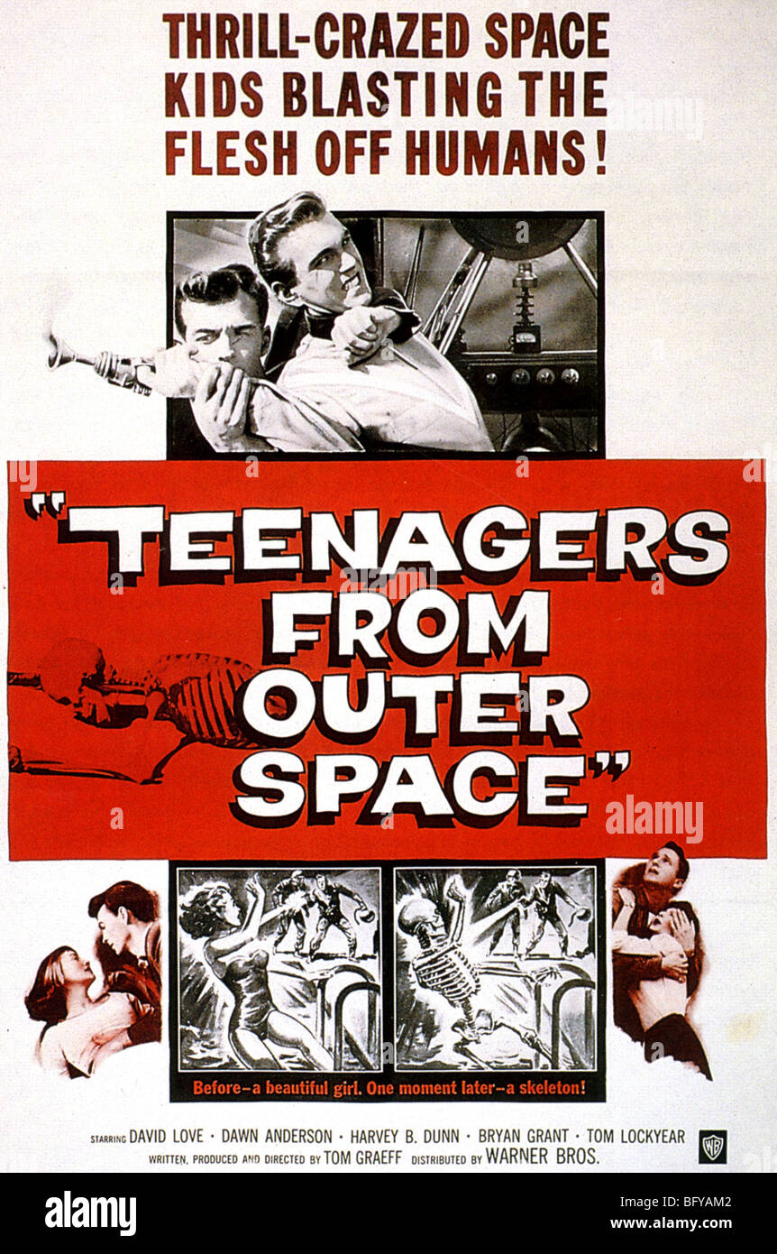 Los adolescentes DESDE EL ESPACIO ULTRATERRESTRE cartel de 1959 película de Warner Bros. Foto de stock
