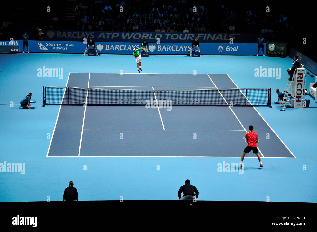 Torneo de Tenis Masters, 02 Arena, Canary Wharf, London Borough of Tower Hamlets, Londres, Inglaterra, Reino Unido Foto de stock